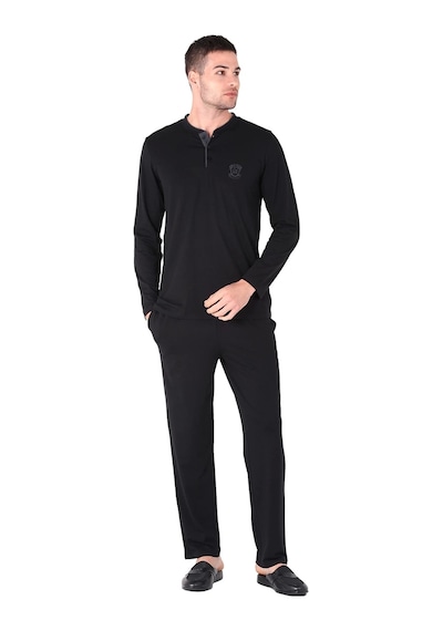 D's Damat 221001 Uzun Kol Pijama Takımı Siyah