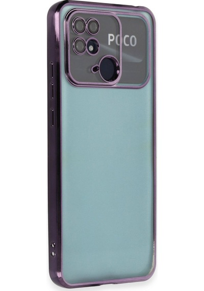 Xiaomi Redmi 10c Uyumlu Kılıf Lensli Silikon - Mor