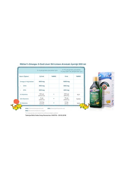 Möllers Omega 3 Balık Yağı Şurubu Limon Aromalı 250Ml