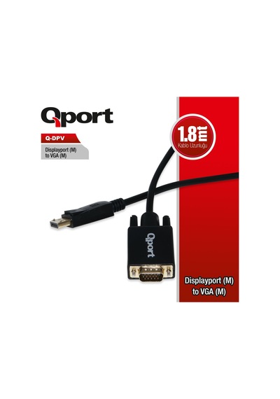 Qport Q-Dpv Dısplay PortM To VgaM 1.8 Mt Kablo Çevirici Dönüş