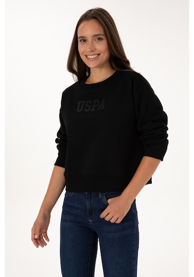 U.S. Polo Assn. Kadın Siyah Bisiklet Yaka Basic Sweatshirt 50307752-VR046