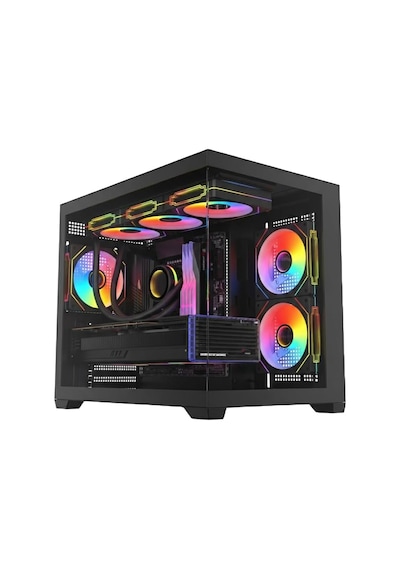 Terranova Kumandalı 6 Argb Fanlı Nova Beyaz Midi Tower Cam Panel Gaming Oyuncu Bilgisayar Kasas