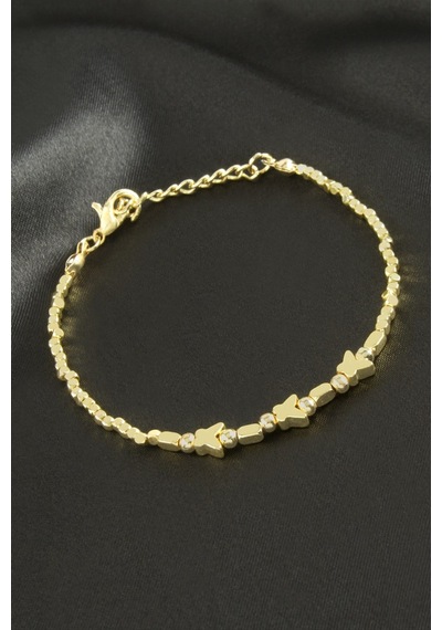 Kelebek - 677 - Oval Metal - Nazblsmm - Bileklik Sarı