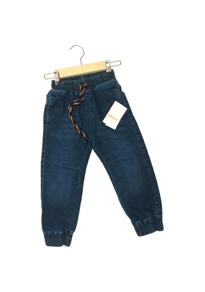 Çikoby Erkek Çocuk Bel Paça Lastikli Lcralı Kot Pantolon-13480-lacivert Lacivert
