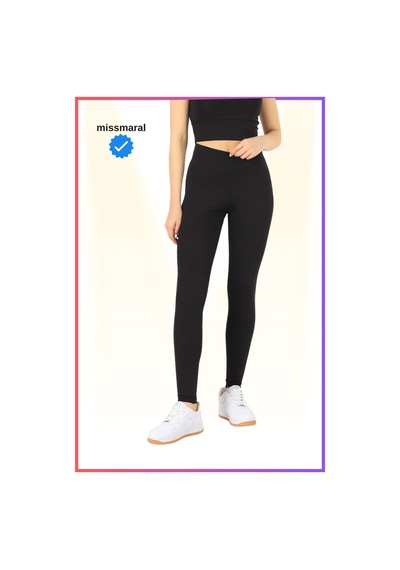 Missmaral Siyah Slim Fit Yüksek Bel Toparlayıcı Spor Tayt Flatlock Dikiş Detaylı Fit Tasarım Oslo 1090 SiYAH