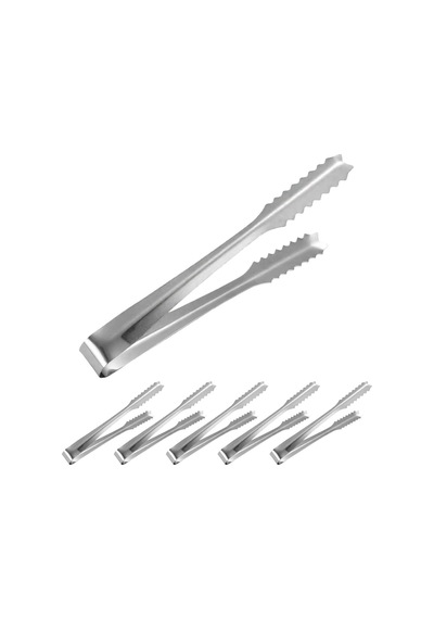6 Adet Çelik 21 Cm. Buz Ve Şeker Maşası Mt129-6 Çok Renkli