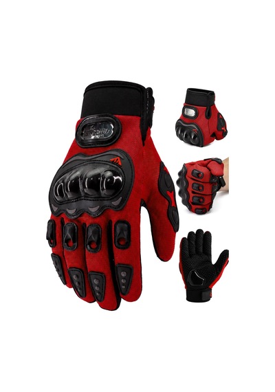 Alastor M Beden Korumalı Motosiklet Eldiveni Unisex Bisiklet Motorcu Eldiveni Kırmızı 113