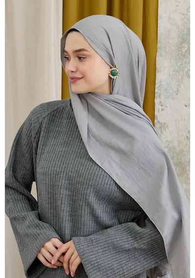 Deserto Fashion Modal Şal Düz Renk-3587 Duman
