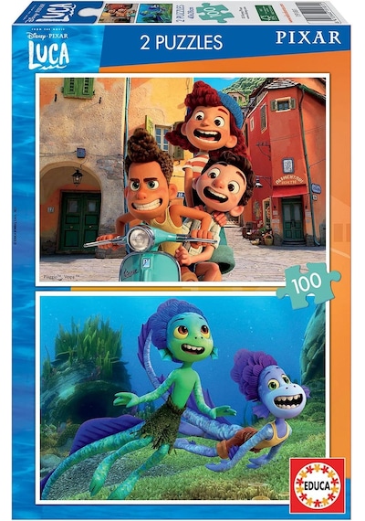 Educa 2x100 Parça Disney Luca İkili Puzzle - 19181 - Kız Ve Erkek Çocuk 1 Adet