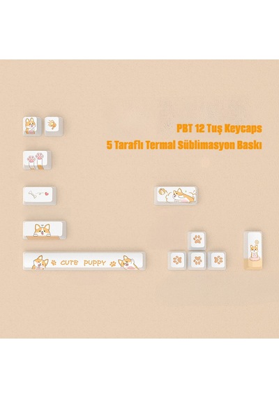 Pbt Süblimasyonlu Ek Klavye Tuş Takımı Mekanik Klavye Yüksek Derecede Özelleştirilmiş 12 Tuş