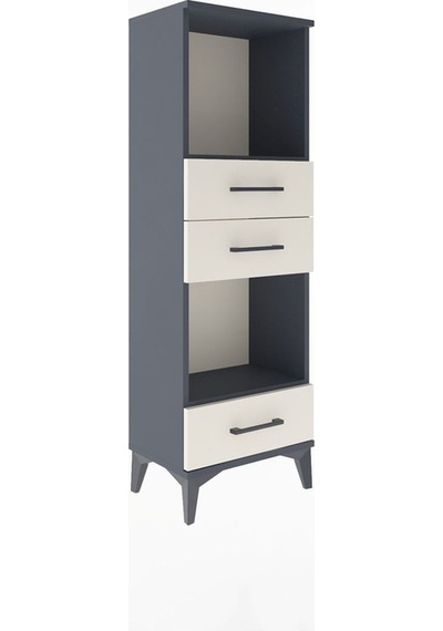 Arges Dolap 2 Raflı 3 Çekmeceli 44x30x134 Antrasit-aytaşı Antrasit