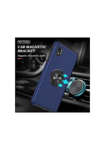 Samsung Galaxy A01 Core Kılıf Elit Yüzüklü Kapak - Lacivert 0.2M-Çok Renkli