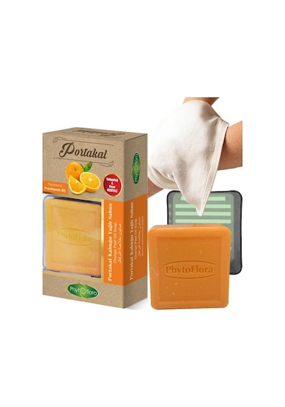 Phytoflora Portakal Kabuğu Yağlı Sabun 125 G + Sabunluk + Kese