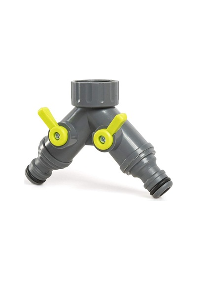 Eco Musluk Adaptörü İki Hortum Çıkışlı Vanalı 3/4