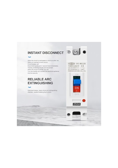Tomzn 1p Dc 250v Dc Güneşli Panelleri Oluklu Devre Kesici Mccb Aşırı Yük Koruma Anahtarı Koruyucu Güneş Fotovoltaik Pv İçin