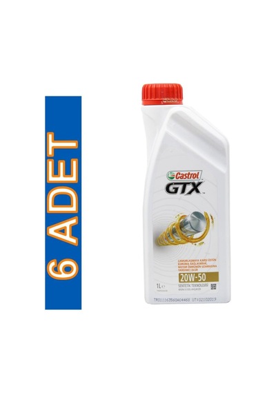Castrol GTX 20W-50 Sentetik Motor Yağı 6 x 1 L