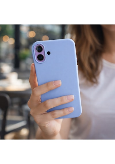 Apple Uyumlu iPhone 17 Kılıf Renkli Lansman İçi Kadife Yumuşak Kamera Yükseltili Silikon Baby Mavi