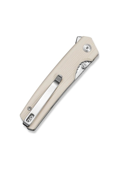 Sencut Stria Milled Ivory G10 Handle Satin Finished D2 Blade Blade Çakı Beyaz