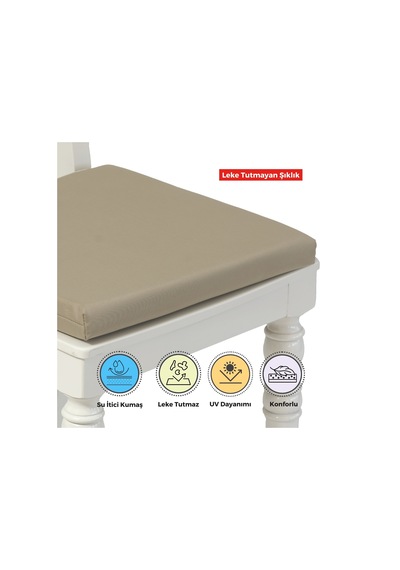Xpermate 6'lı Sandalye Minderi Su İtici Kumaş 40 x 40 CM Bej