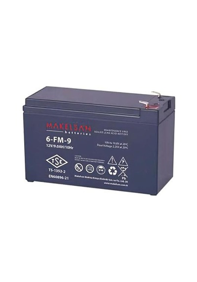 Makelsan 6fm-9 12v 9ah Kuru Tip Bakımsız Akü