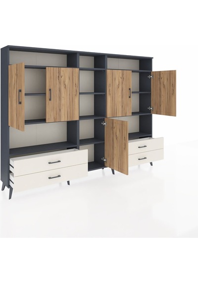 Arges Dolap 12 Raflı 4 Çekmeceli 5 Kapaklı 220x30x163 Antrasit-çam/aytaşı Atlas Çam/aytası - Antrasıt Arges Dolap 12 Raflı 4 Çekmeceli 5 Kapaklı 220x30x163 Antrasit-çam/aytaşı Atlas Çam/aytası - Antrasıt