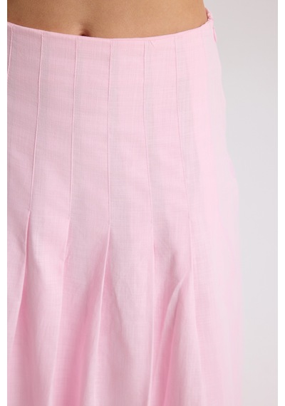 Mai Collection Mai Studios Co. Sera Pile Detay Pembe Uzun Etek Pembe
