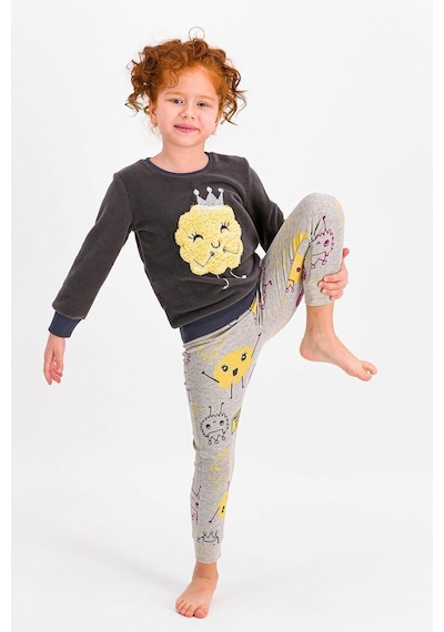 Rolypoly RP1955-2 Monsters Queen Kız Çocuk Polar Pijama Takımı Antrasit