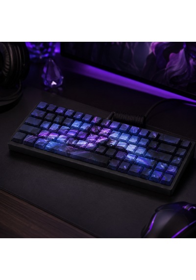 68 Tuşlu Spirit Blossom Akali Temalı Pbt Klavye Tuş Başlığı Seti Yan Baskılı, Boya Süblimasyonlu, Cherry Profil