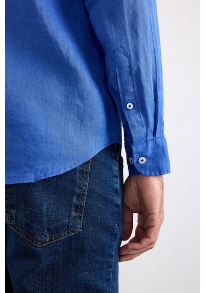 Süvari Saks Mavi Regular Klasik Yaka Düz Cepsiz Düğmeli Uzun Kollu Casual Gömlek Gm1008400363-m05 Süvari Saks Mavi Regular Klasik Yaka Düz Cepsiz Düğmeli Uzun Kollu Casual Gömlek Gm1008400363-m05