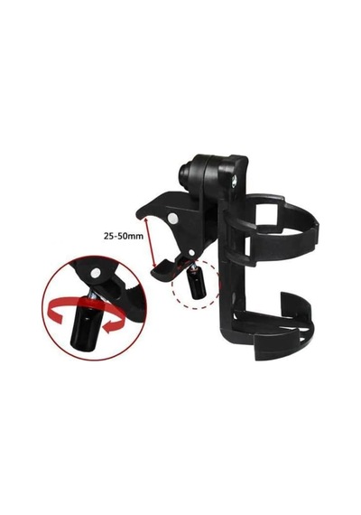 Dailytech Bebek Arabası Ve Bisiklet İçin Bardak Tutucu, 25-50mm Ayarlanabilir, Siyah, Biberon Ve Şişe Tutacağı