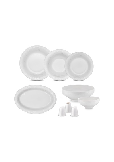 Jumbo New Lily 29 Parça 6 Kişilik Yemek Takımı Beyaz