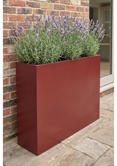 Zenith 80x20x60 Cm Metal Dikdörtgen Saksılık - İç Ve Dış Mekan Modern Saksı Kiremit Diğer