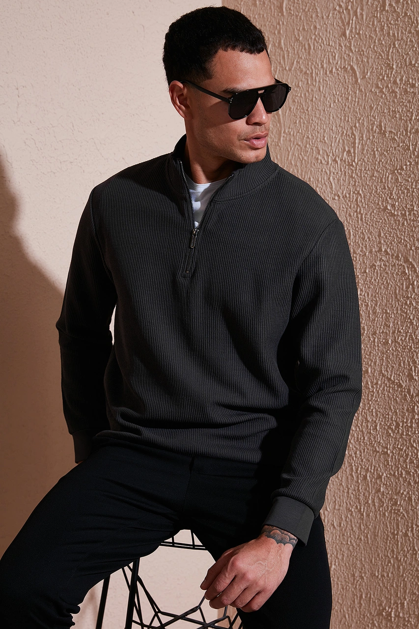 Buratti Pamuklu Regular Fit Yarım Fermuarlı Dik Yaka 2'Li Paket Erkek Sweat 5905716S2 Koyu Kahve-Antrasit Buratti Pamuklu Regular Fit Yarım Fermuarlı Dik Yaka 2'Li Paket Erkek Sweat 5905716S2 Koyu Kahve-Antrasit