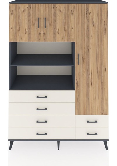 Hyperion Dolap 9 Raflı 6 Çekmeceli 3 Kapaklı 132x44x195 Antrasit-çam/aytaşı Atlas Çam/aytası Hyperion Dolap 9 Raflı 6 Çekmeceli 3 Kapaklı 132x44x195 Antrasit-çam/aytaşı Atlas Çam/aytası