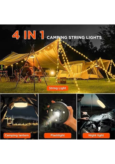 4'ü 1 Arada Kamp Lambası Led Işık, Fener, Gece Lambası Ve Işık Sarı