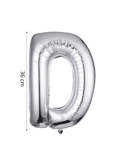 Folyo Balon D Harfi Helyum Balon 36 Cm Gümüş Renk - D Harf Balon - Harf Folyo Balon Silver Ballon Çok Renkli