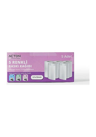 Acton Şipşak Dijital Çocuk Fotoğraf Makinesi Kağıdı Renkli 5li Paket