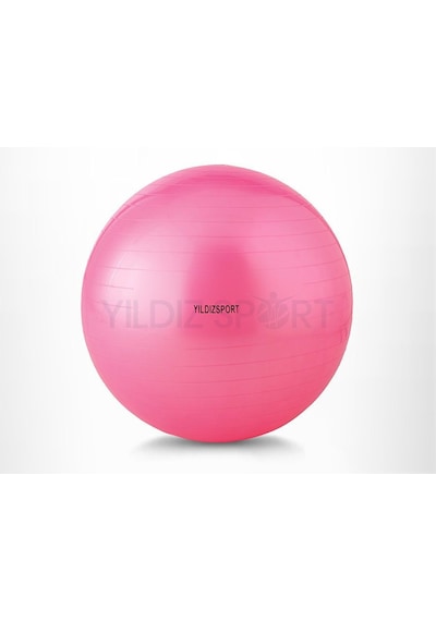Buradabuldun Pilates Topu 65 Cm Pembe + El Pompası Hediyeli Denge Egzersiz Topu Fitness Yoga