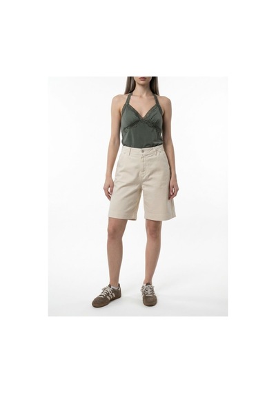 High Waist Kadın Kapri Ekru
