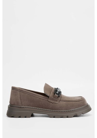 Tamer Tanca Kadın Vegan Vizon Loafer Ayakkabı 817 2399 Bn Ayk Sk23/24 Vızon Suet Vizon