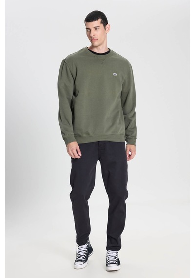Lee Bisiklet Yaka Regular Fit Zeytin Erkek Sweatshirt L81ırya61 Yeşil