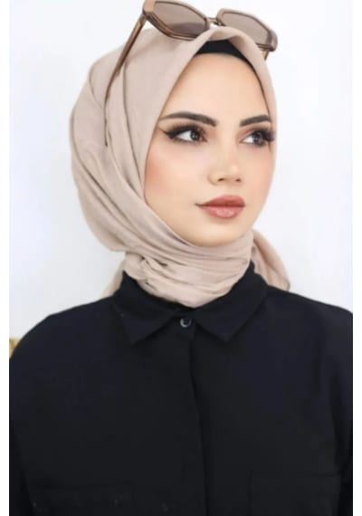 Melodi Scarf Kadın Tesettür Pratik Bambu Kraş Eşarp Taş Rengi Taş Rengi