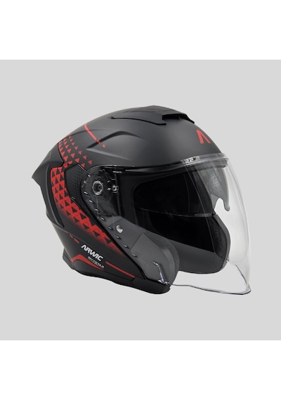 Arwic AR836 Skystar Ece-R22.06 Yarım Motosiklet Kaskı Kırmızı