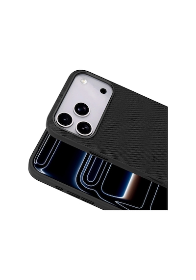 Maks Technology Apple Uyumlu iPhone 17 Pro Kılıf M-safe Şarj Özellikli Kumaş Tasarımlı Mkst Miami Sert Pc Kapak - Siyah