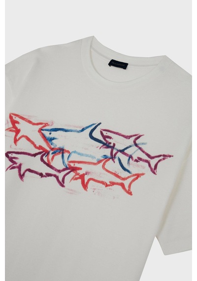 Paul & Shark Erkek T Shirt 24411115 490 Beyaz Beyaz