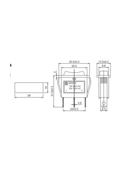Ic-115 Dar Işıksız Anahtar On-Off-On (3 Adet)