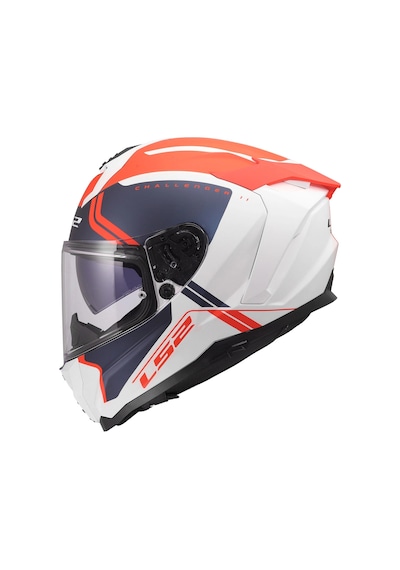 Ls2 Challenger 2 Tıtan Mat Beyaz-mavi-kırmızı Kask Mat Beyaz