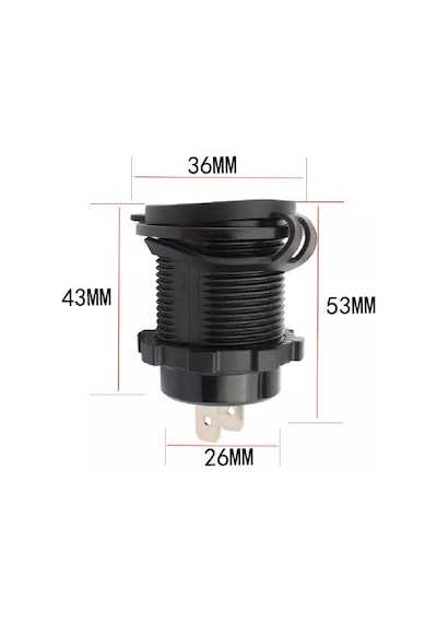 Voltmetreli Usb Portu 4.2a 12v 24v Mavi Led Işıklı