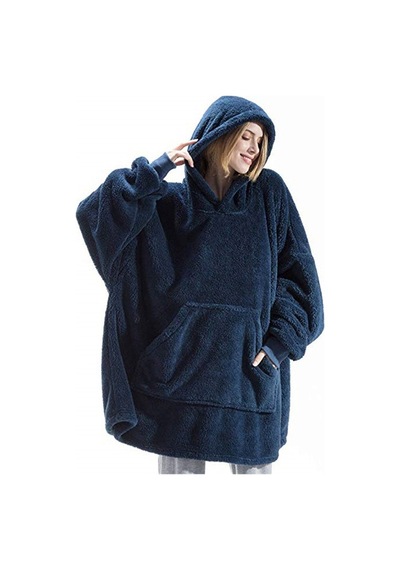 Wellsoft Kapşonlu Giyilebilir Tv Battaniyesi Unisex Over Size Kiremit