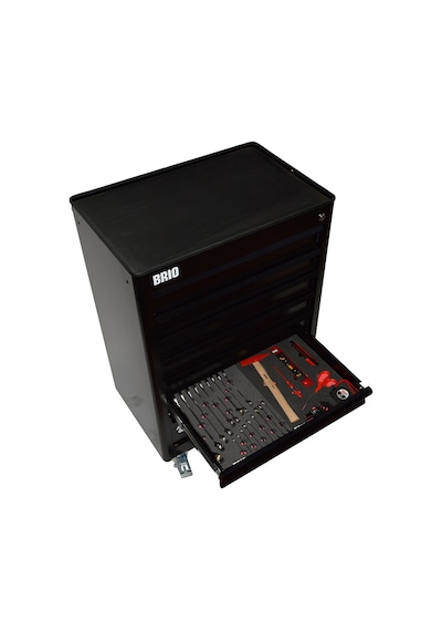 Hareketli Takım Dolabı 7 Çekmece Pro Max 267 Parça Siyah Dolu